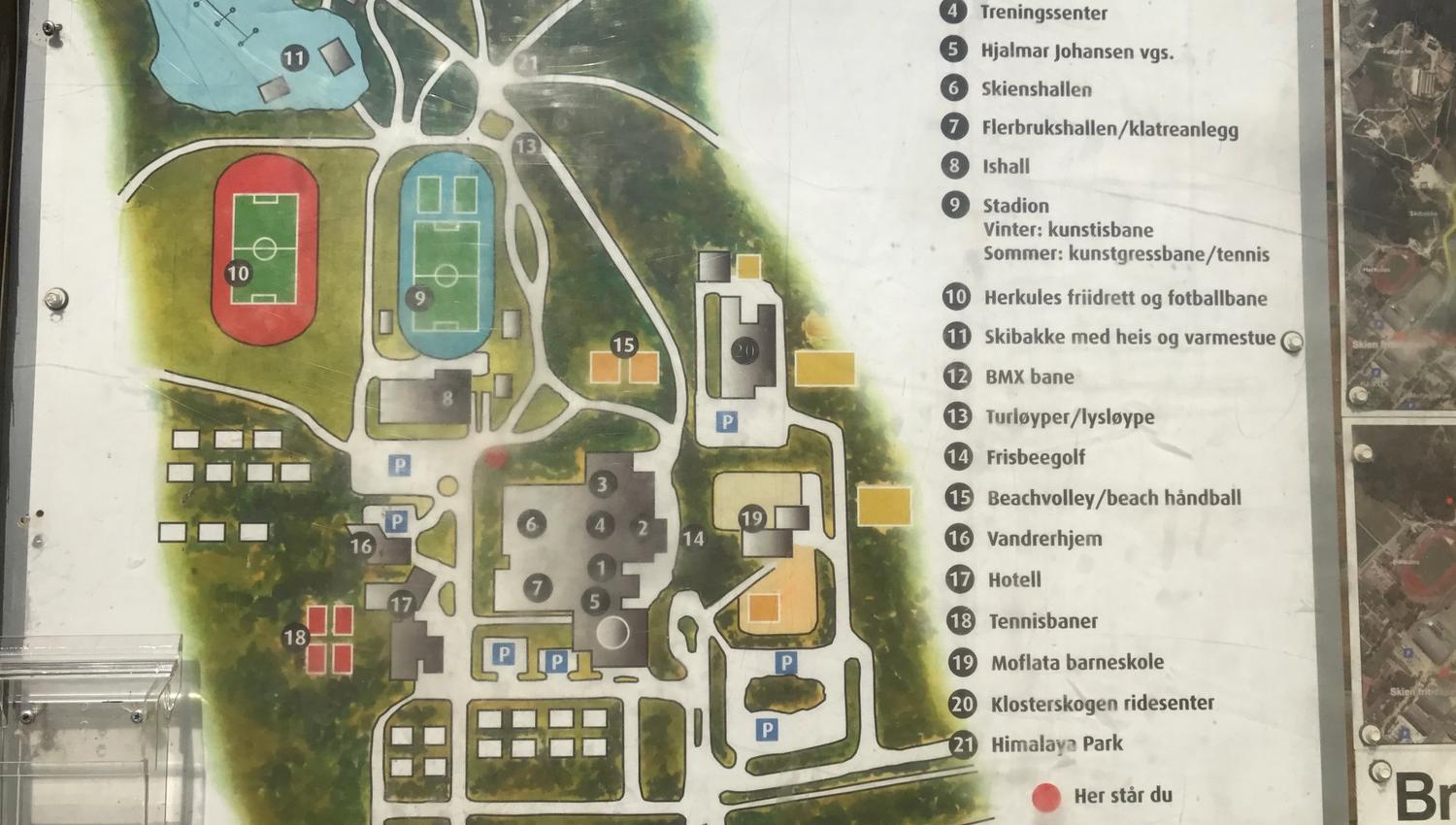 map of Skien leisure park