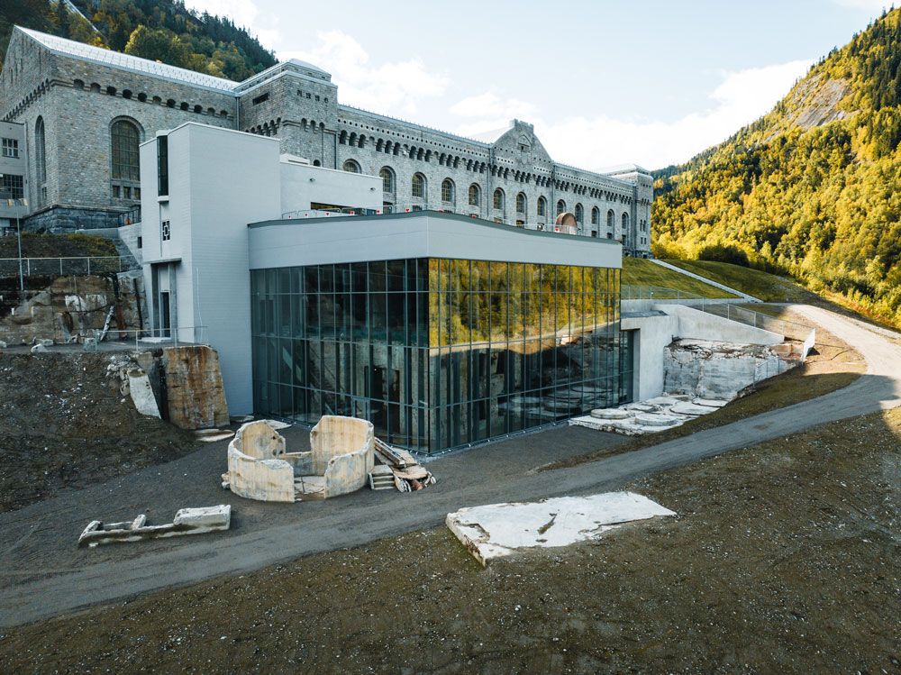 ny museumsbygg rund tungtvannskjelleren på Vemork