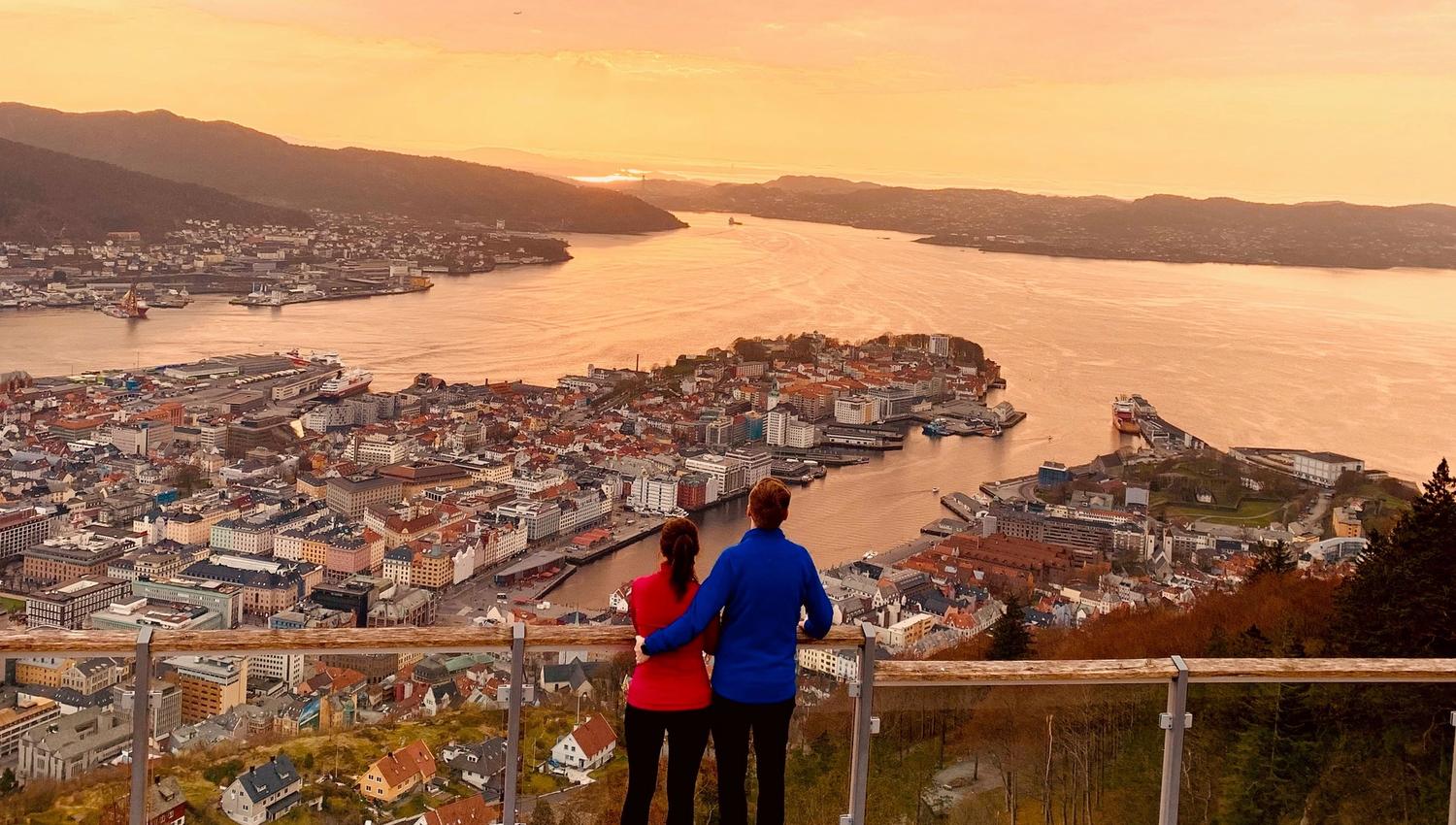 Solnedgang på Fløyen.