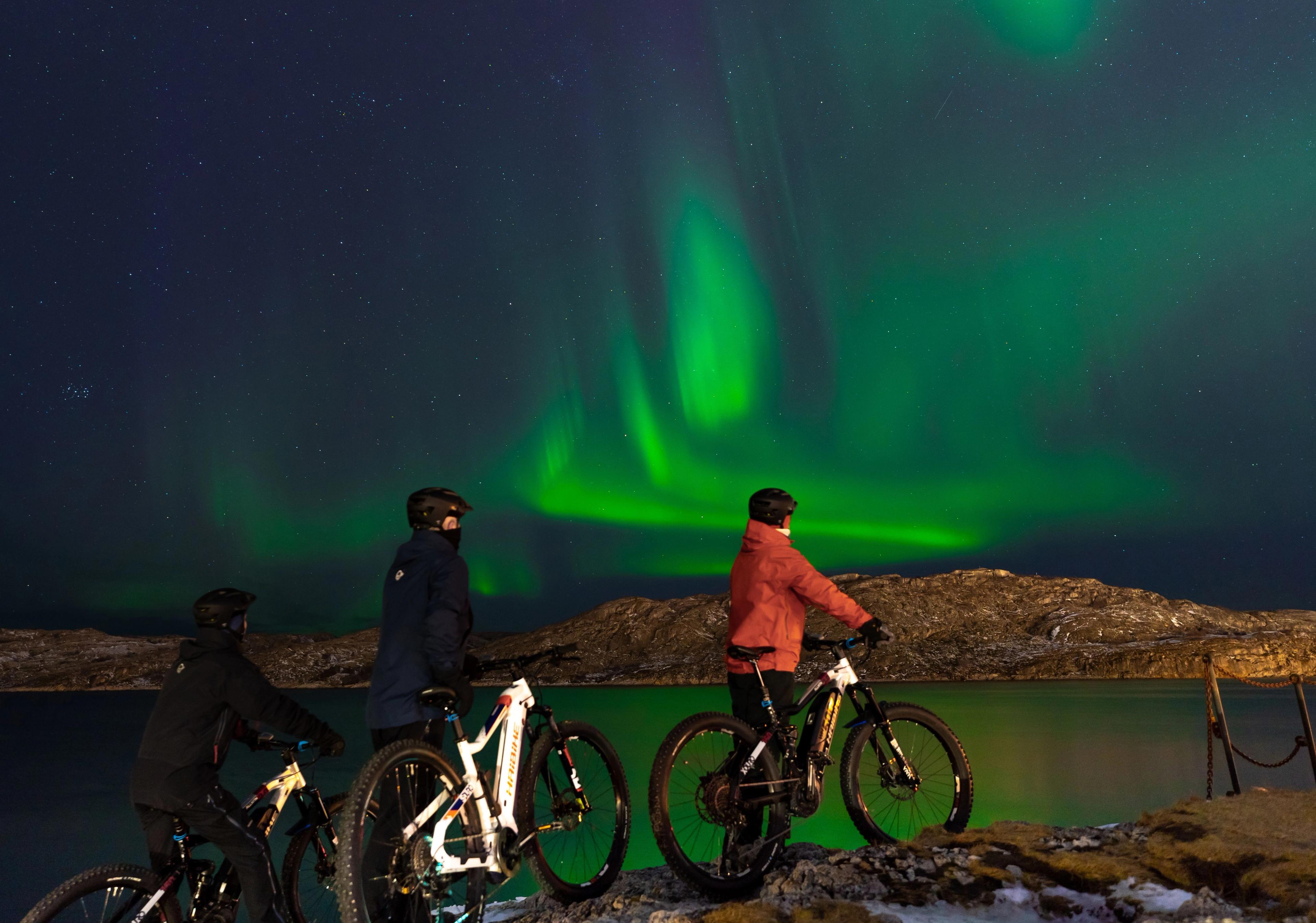 eBike Northern Lights tour by the bonfire in Bodø