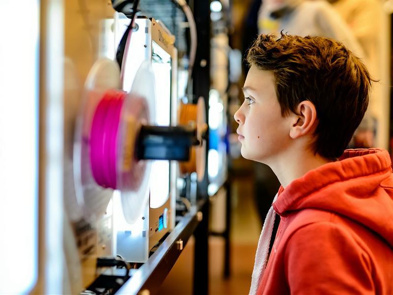 Young visitor at Norwegian Museum of Science & Technology, Oslo