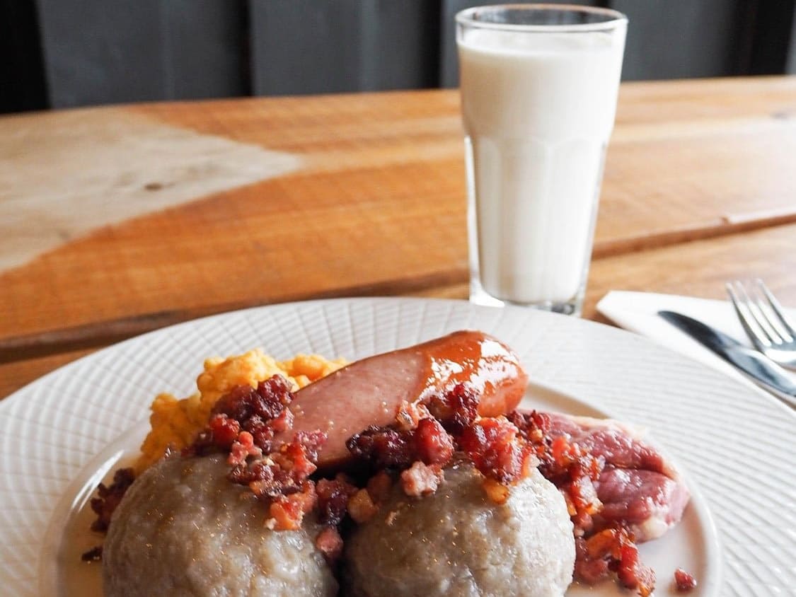 Traditional, Norwegian food is always a hit: "Komler" (potato dumplings)