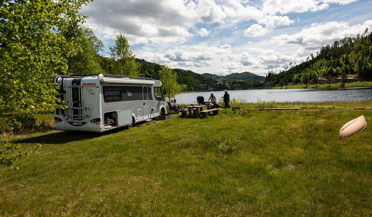 bobil på Morgedal Camping