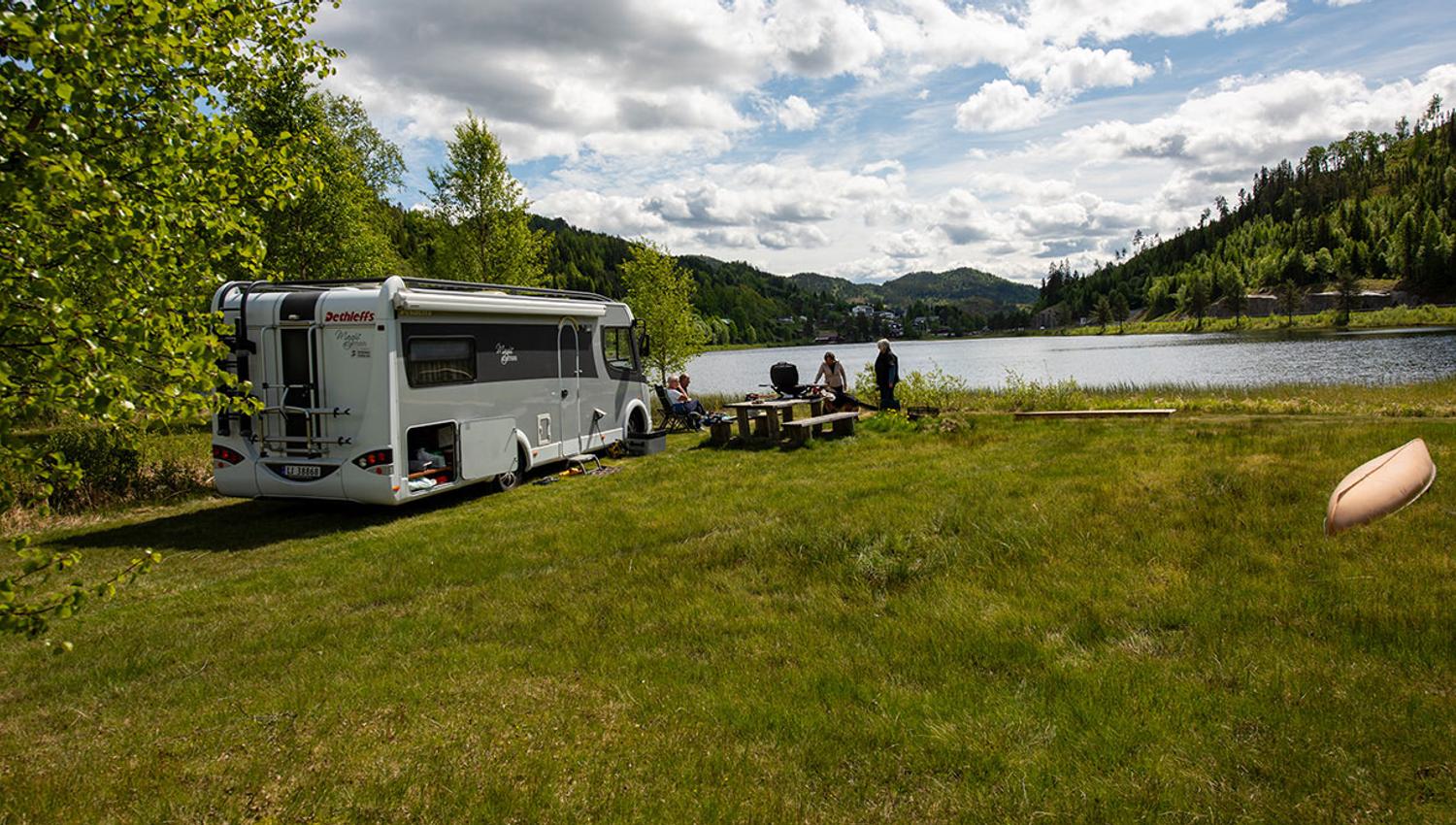 bobil på Morgedal Camping