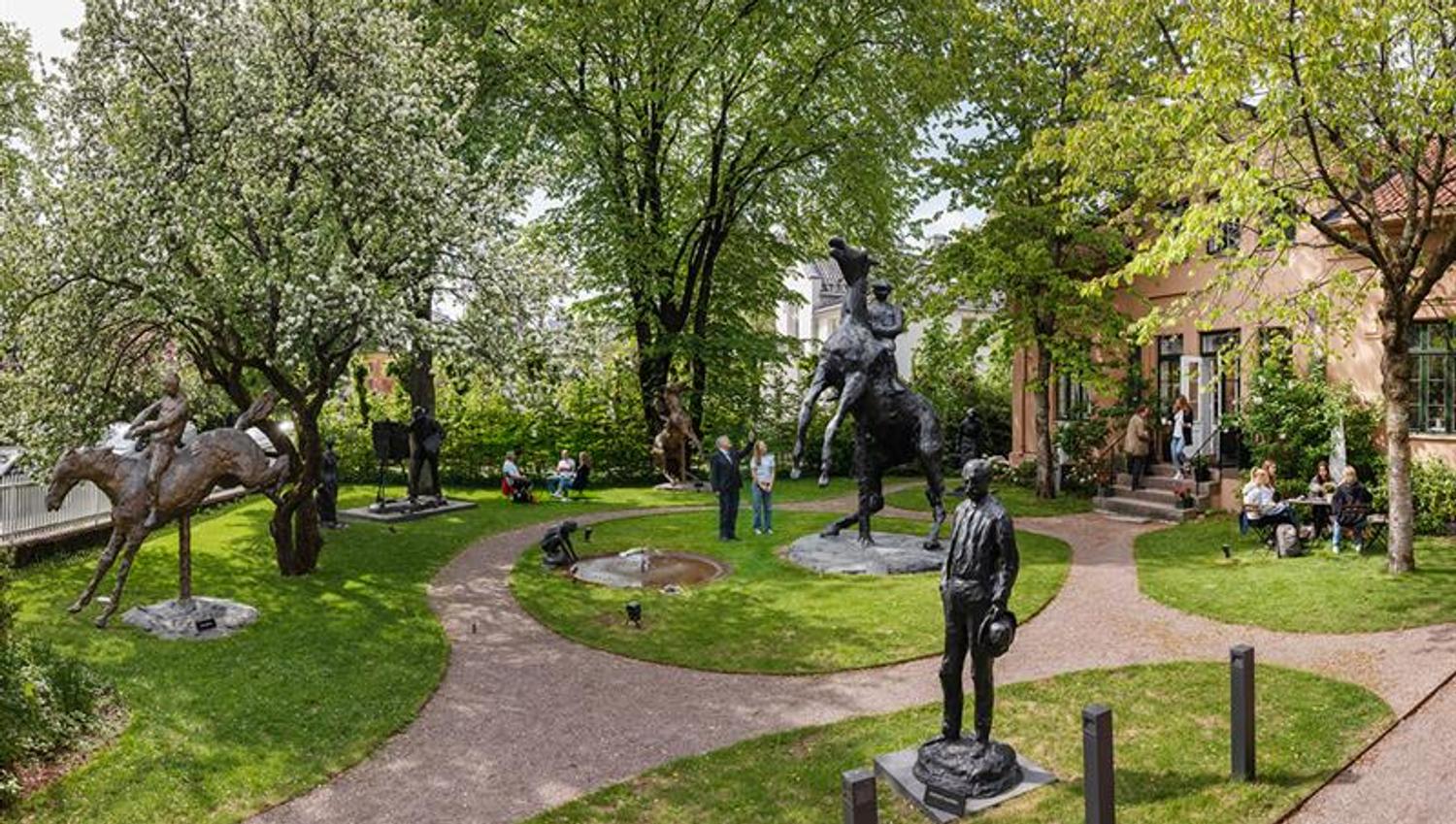 The garden with various sculptures