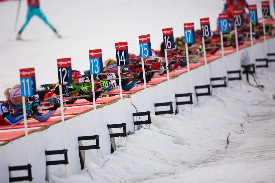 Biathletes who shoot at blinks.