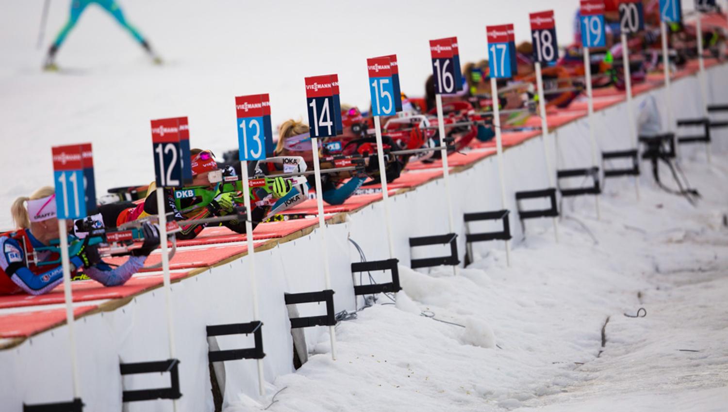 Biathletes who shoot at blinks.