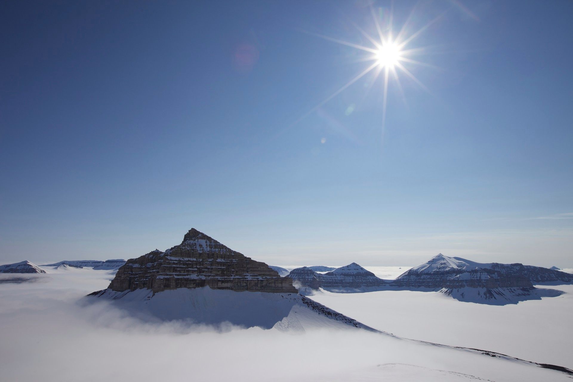 Mountaintops above the clouds