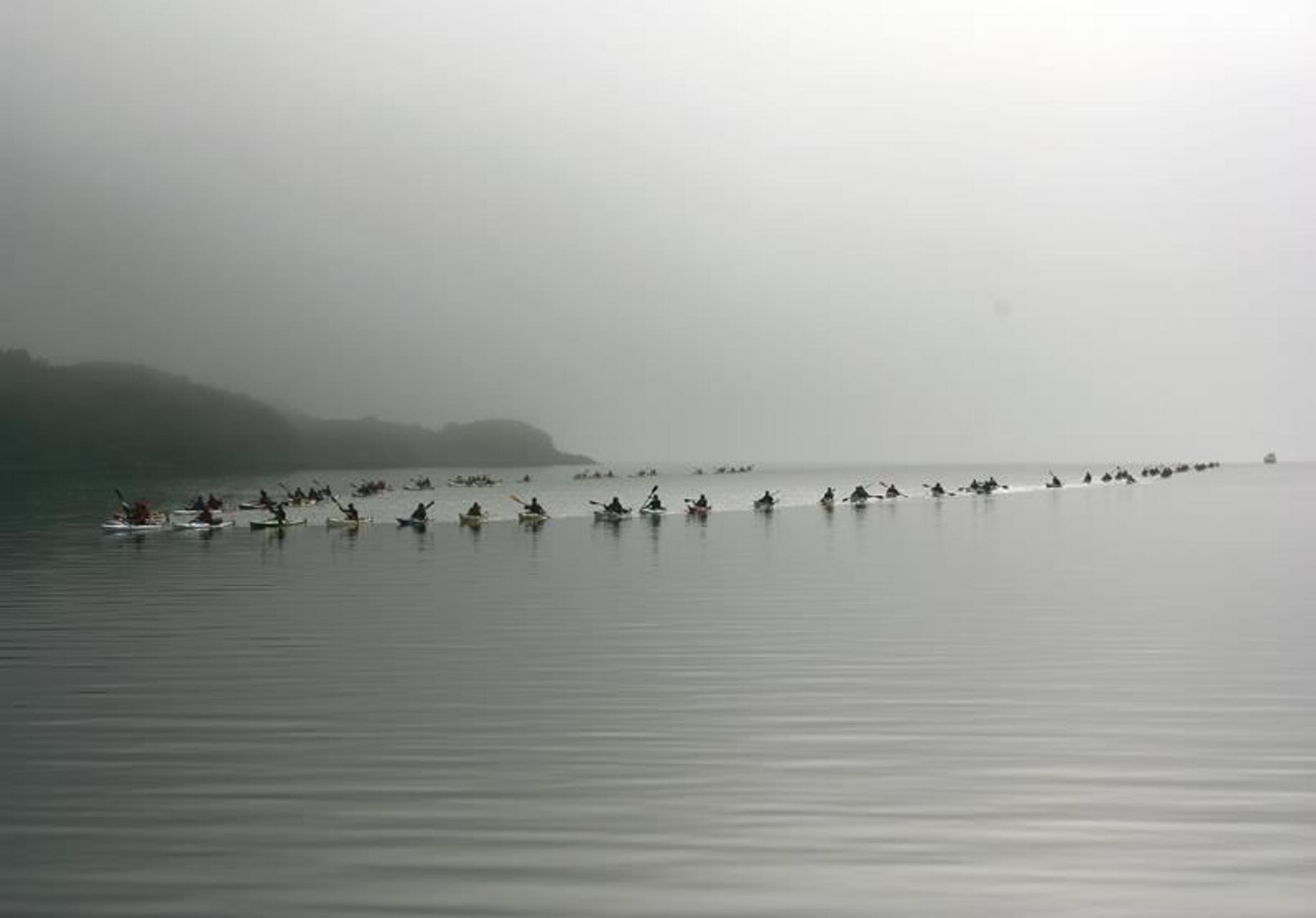 Paddling in the fog