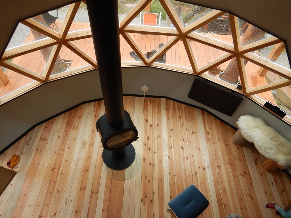 Wood stove seen from above