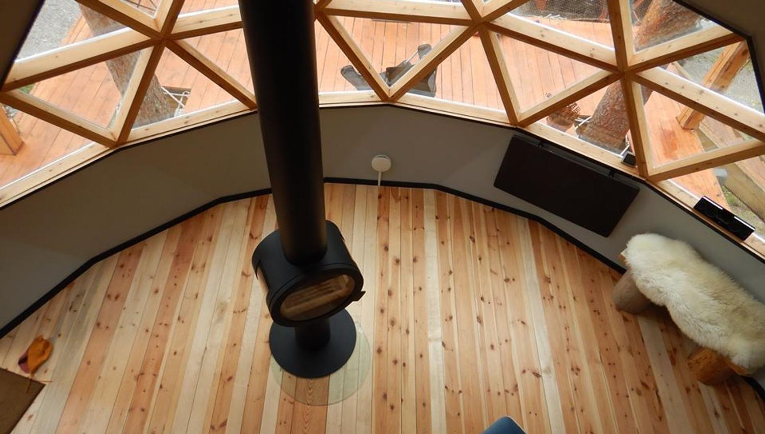 Wood stove seen from above