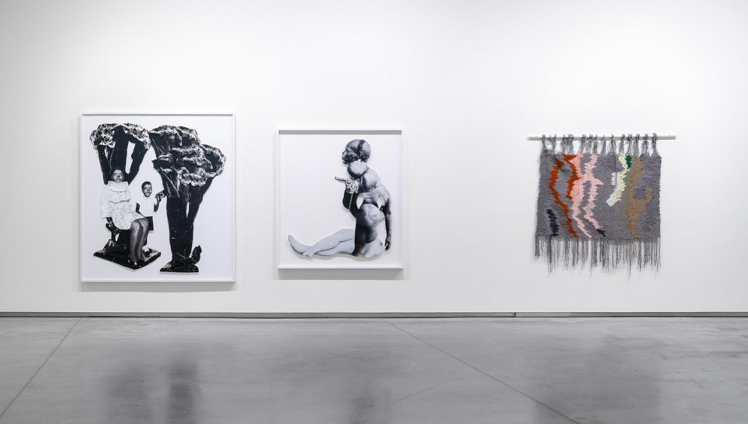 Atworks on white wall