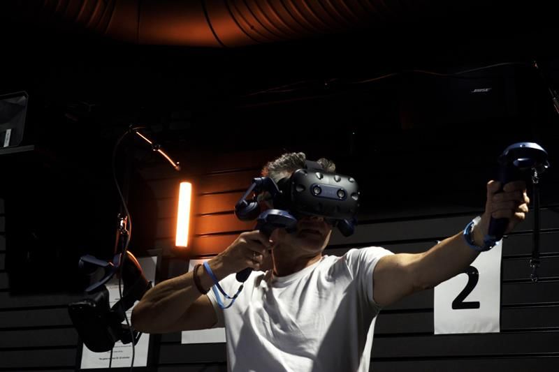 Person wearing VR headset