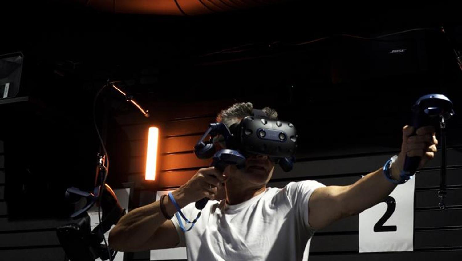 Person wearing VR headset