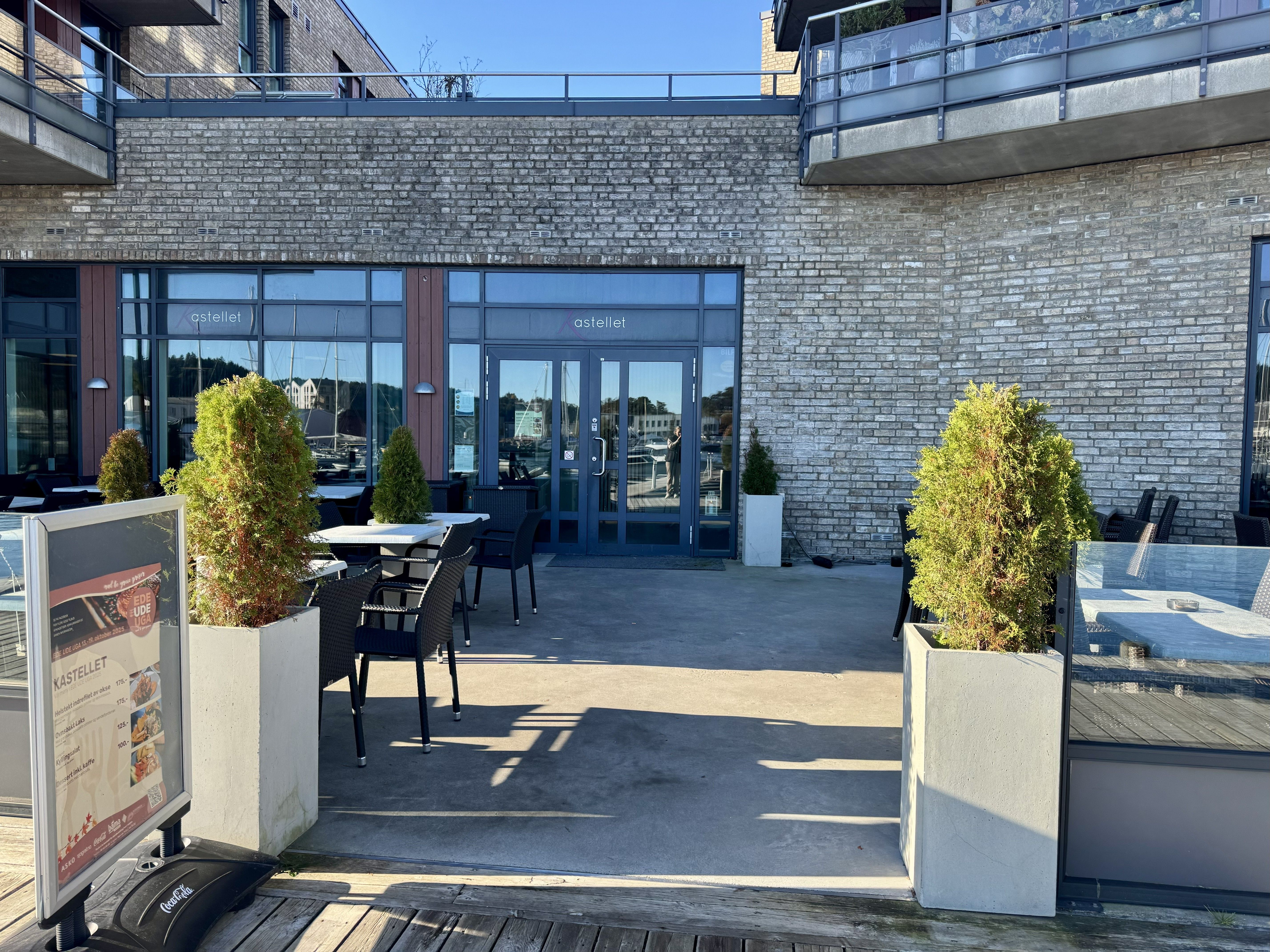 The facade of the entrance.