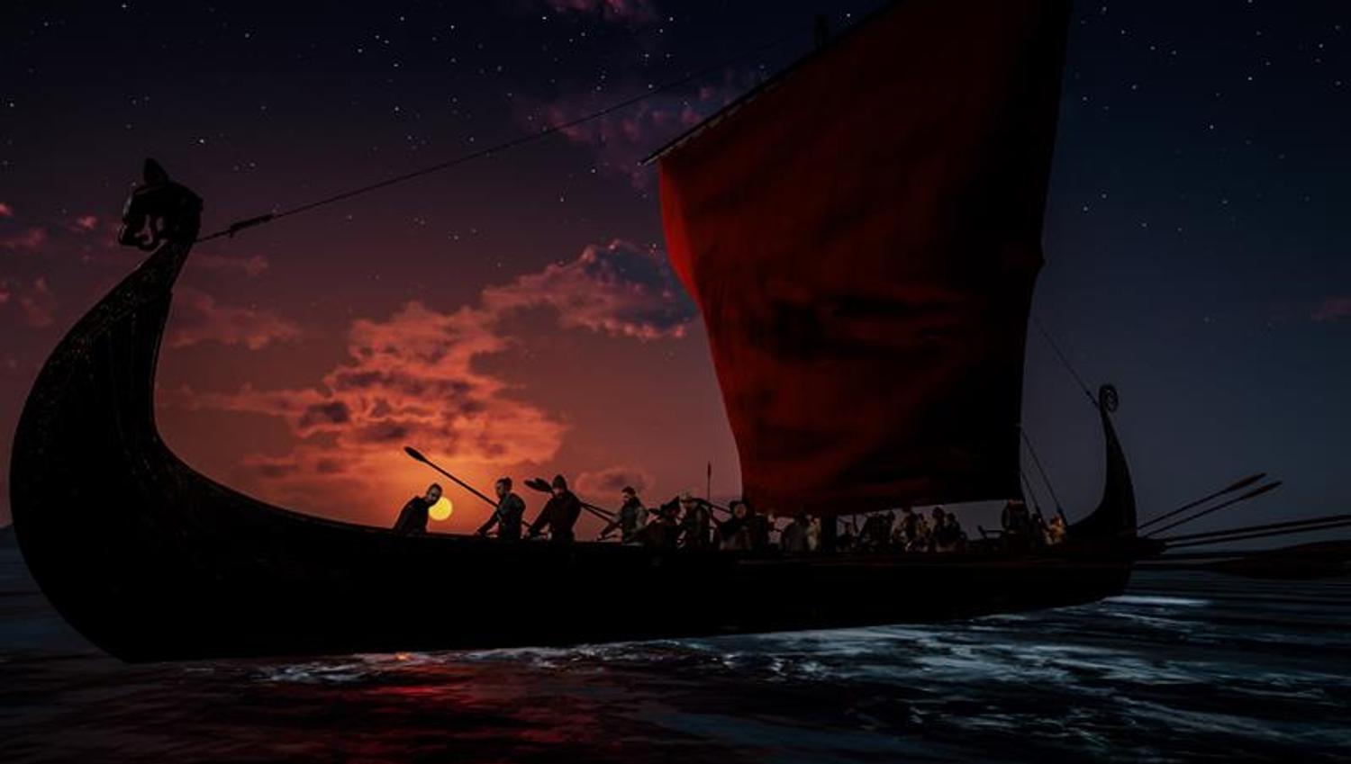 A film depicting a sailing viking ship
