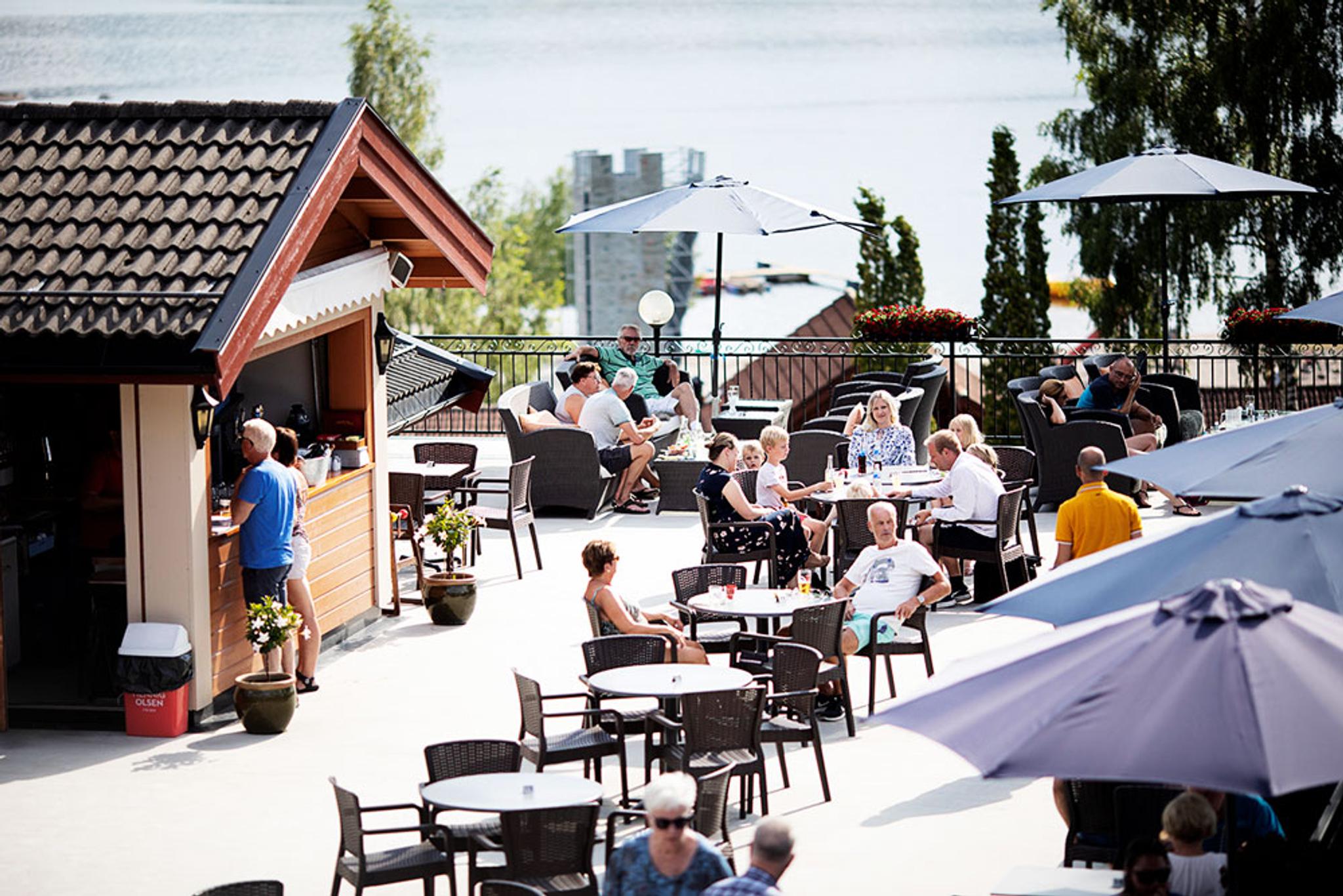 Terasse på Straand Hotel i Vrådal