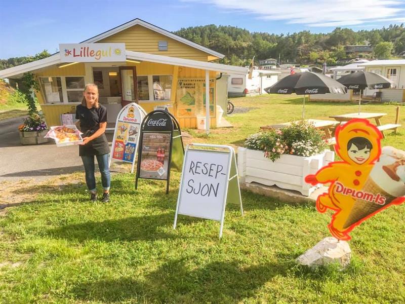 the reception and kiosk at Brevigstrand Camping