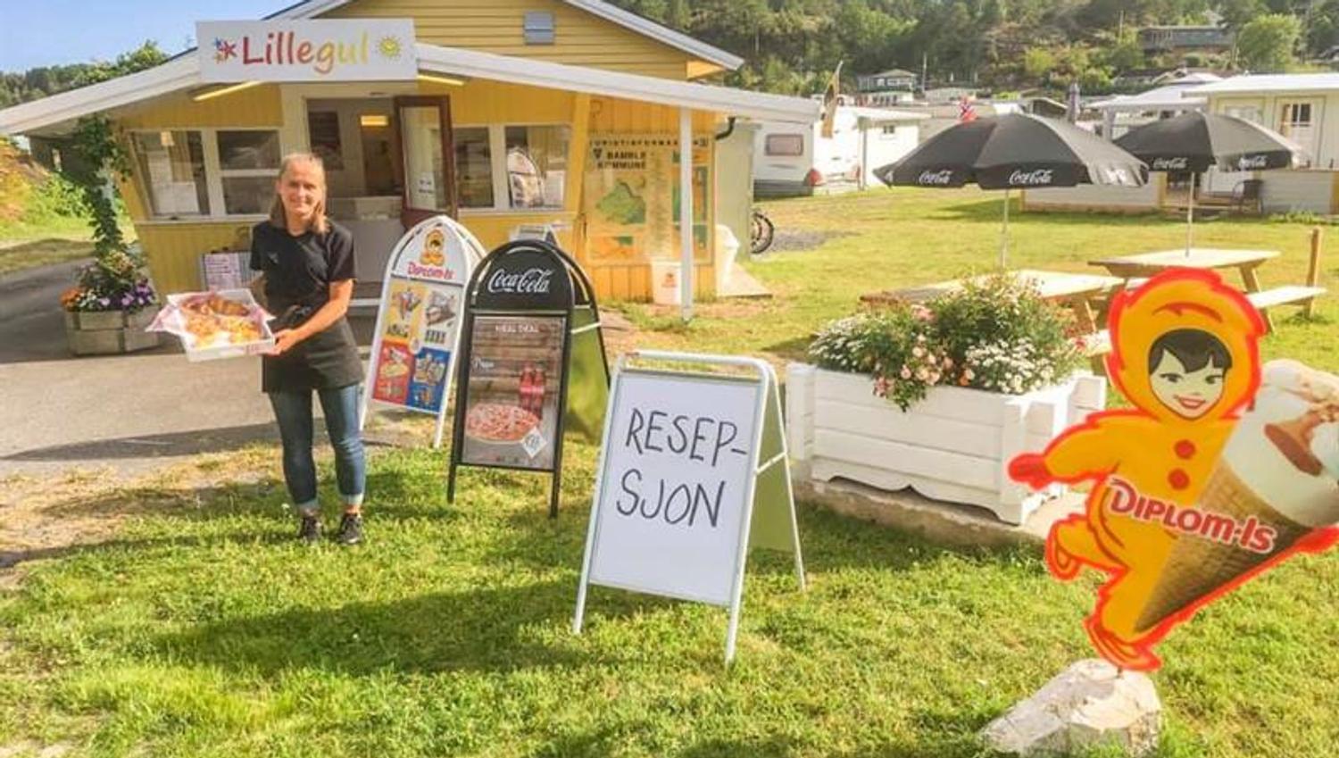 the reception and kiosk at Brevigstrand Camping