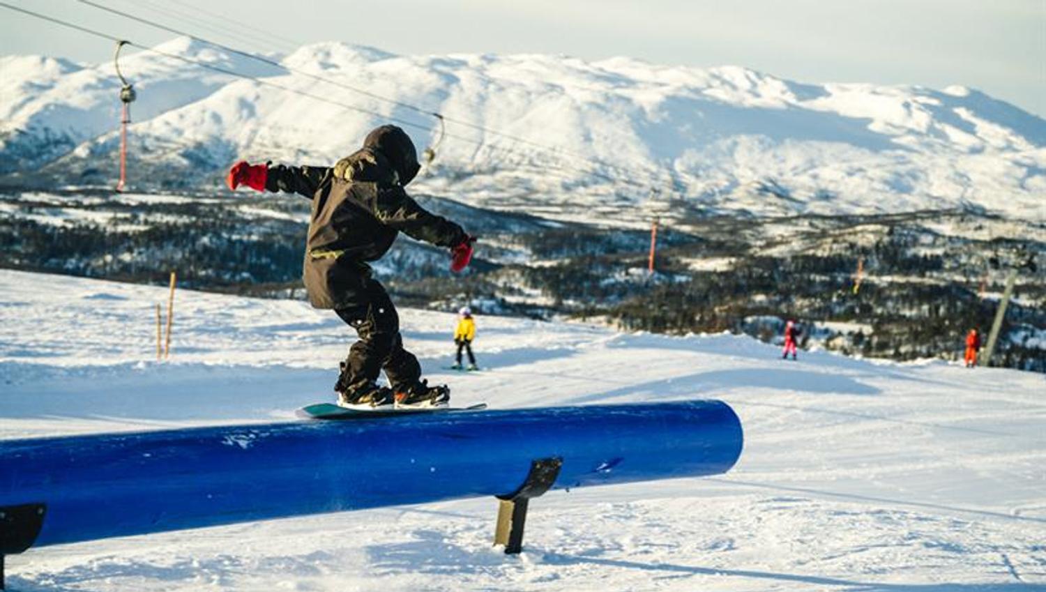 barn i terrengpark på Rauland skisenter