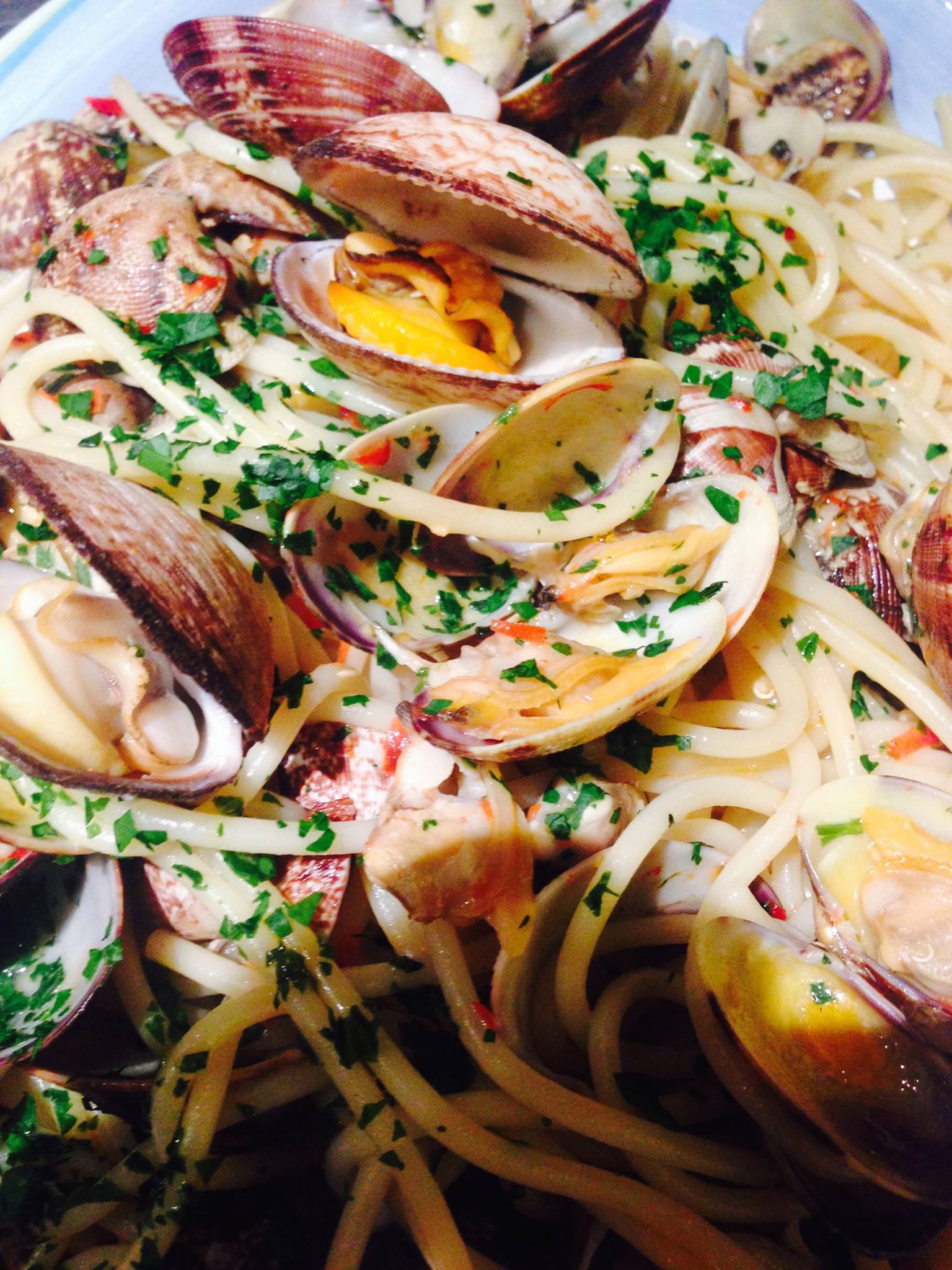 spaghetti med muslinger