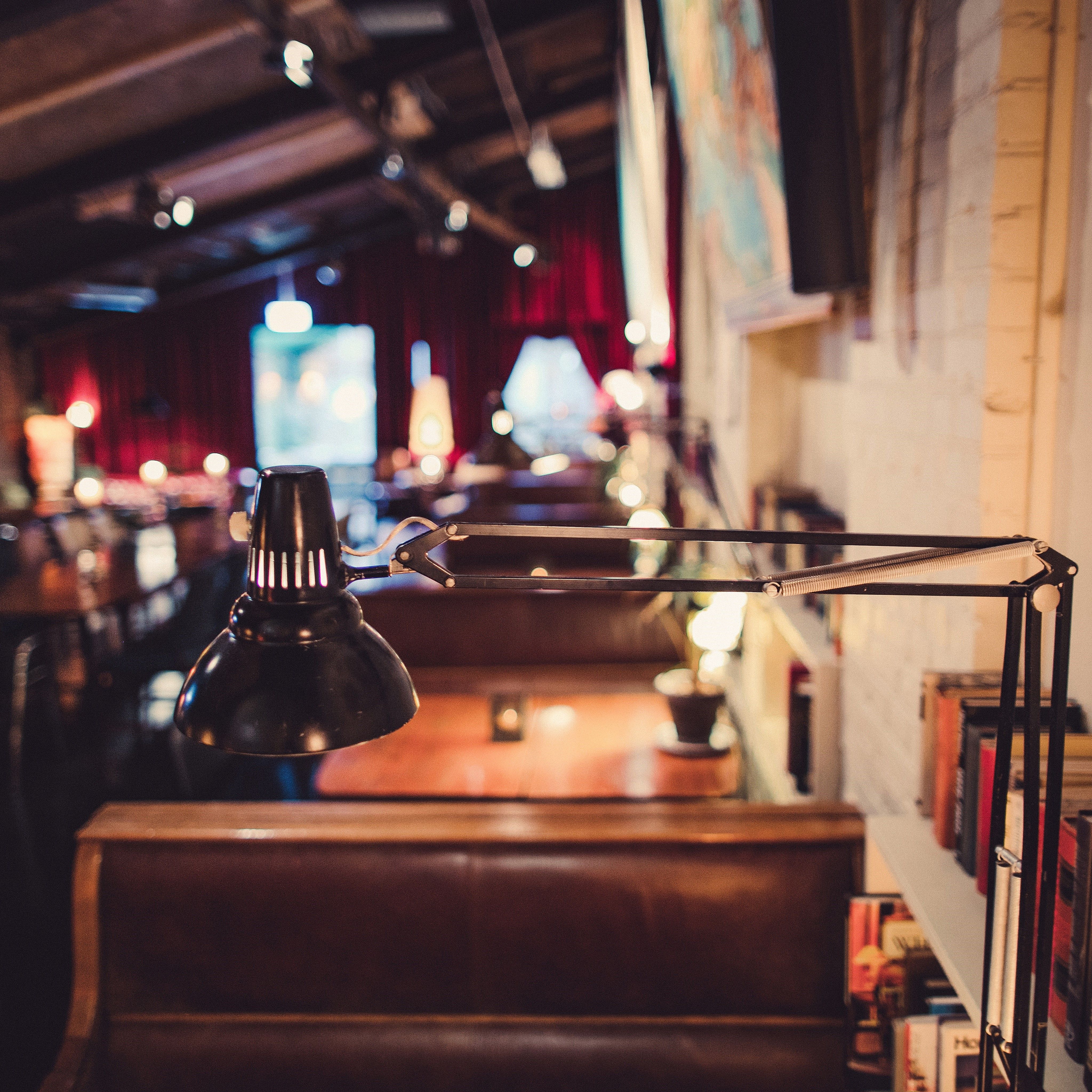 decoration: reading light and books