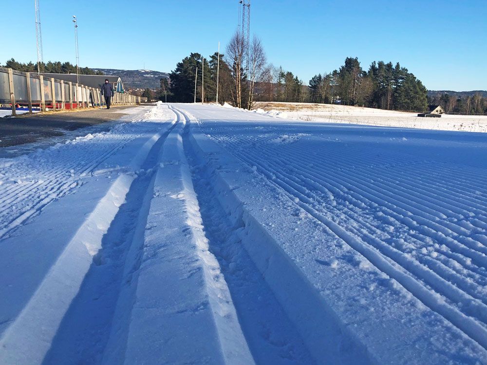 preparerte ski slopes in Skien leisure park