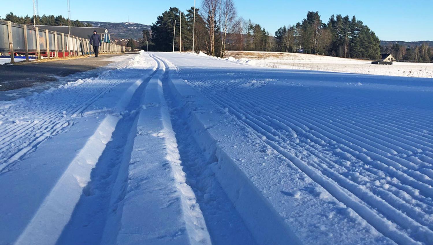 preparerte ski slopes in Skien leisure park