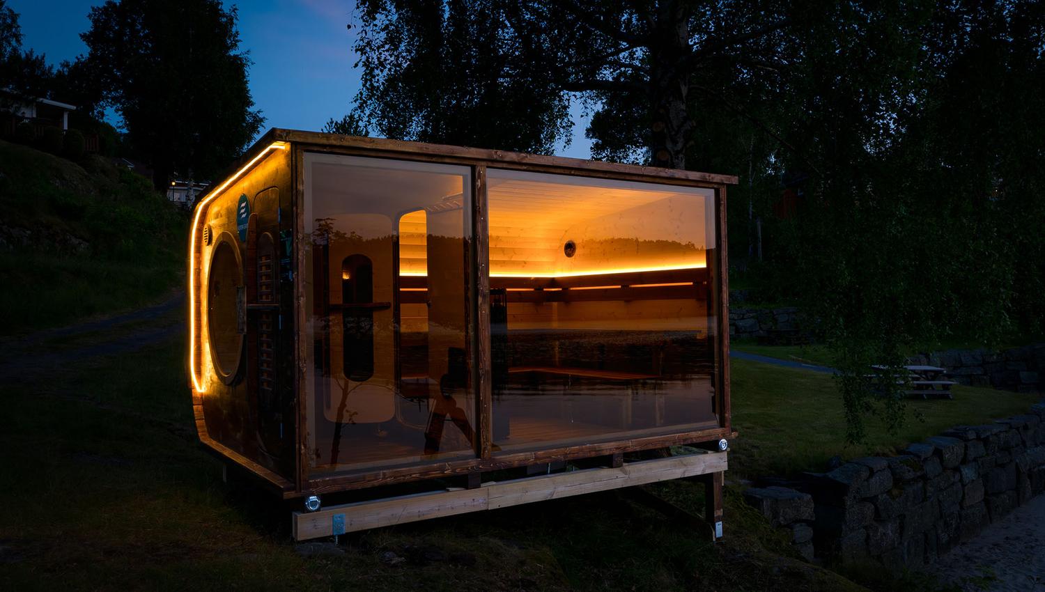 Aurora sauna på Vegset Camping - . Her kombineres ro, velvære og ekte natur på sitt beste. Perfekt for par, venner eller deg som bare vil nyte en stille stund i Trøndelags vakre landskap.