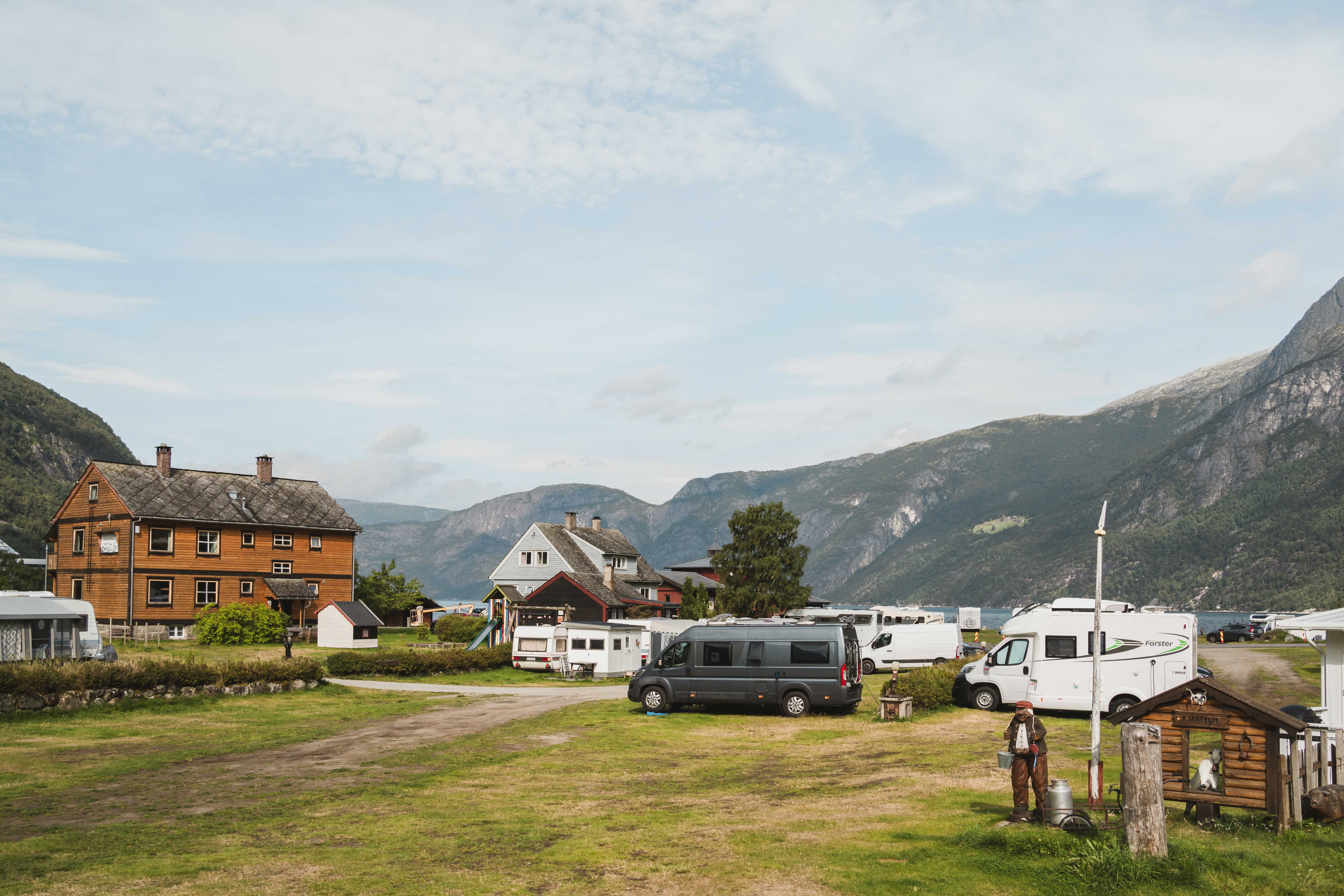 The campground seen from the road.
