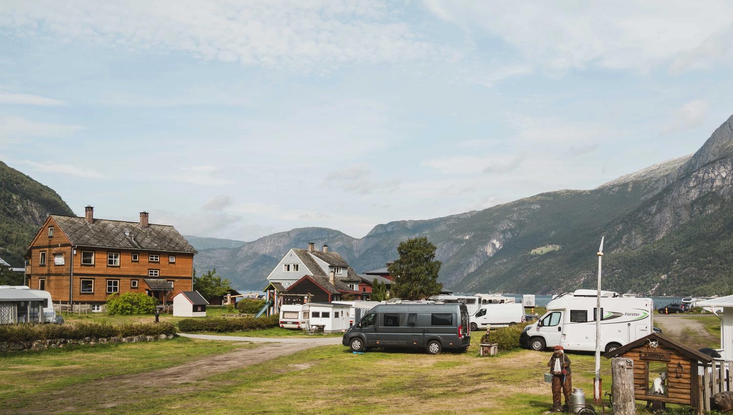 The campground seen from the road.