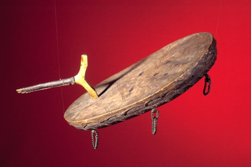 A Sami drum at The Arctic University Museum of Norway