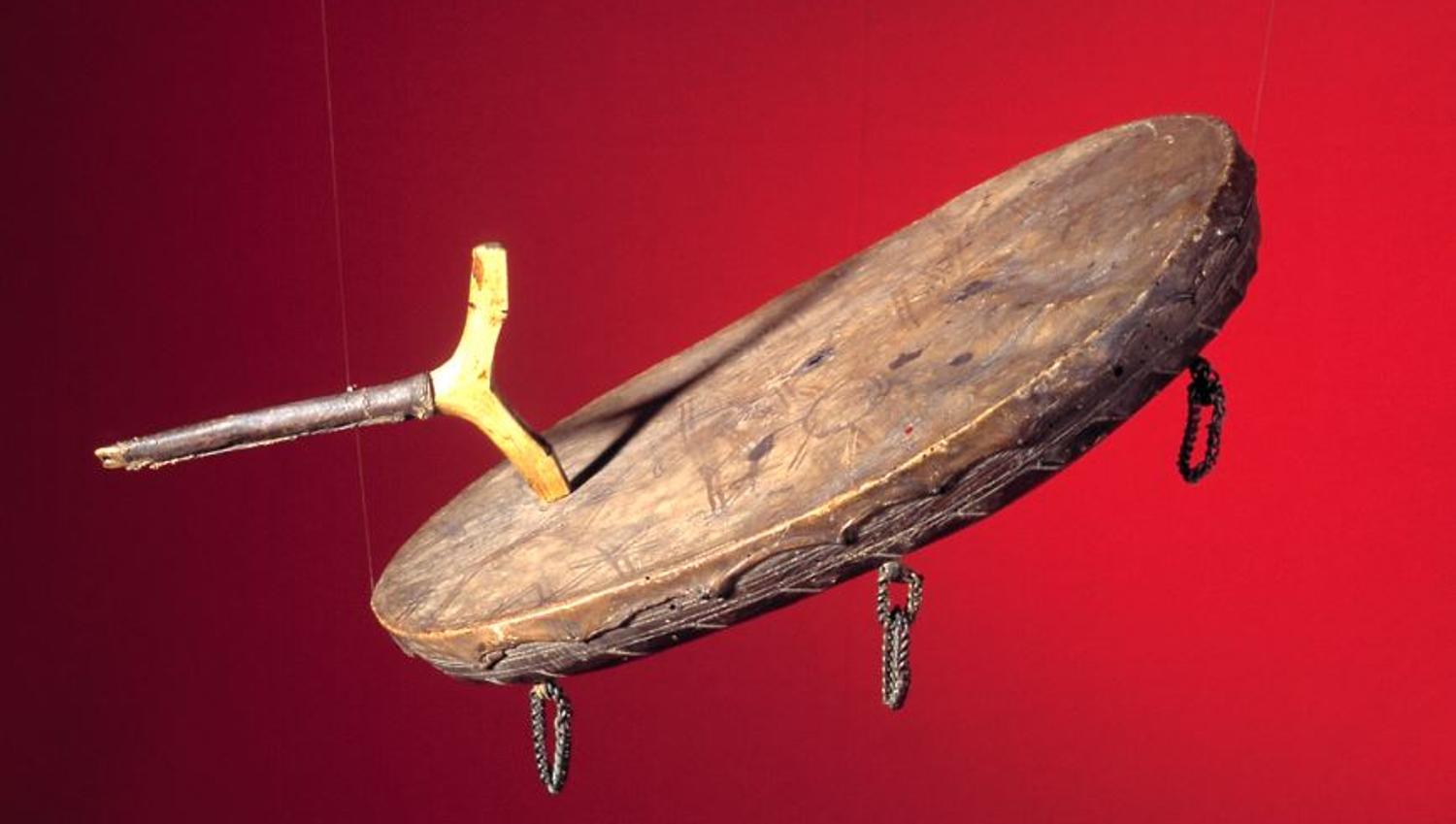 A Sami drum at The Arctic University Museum of Norway