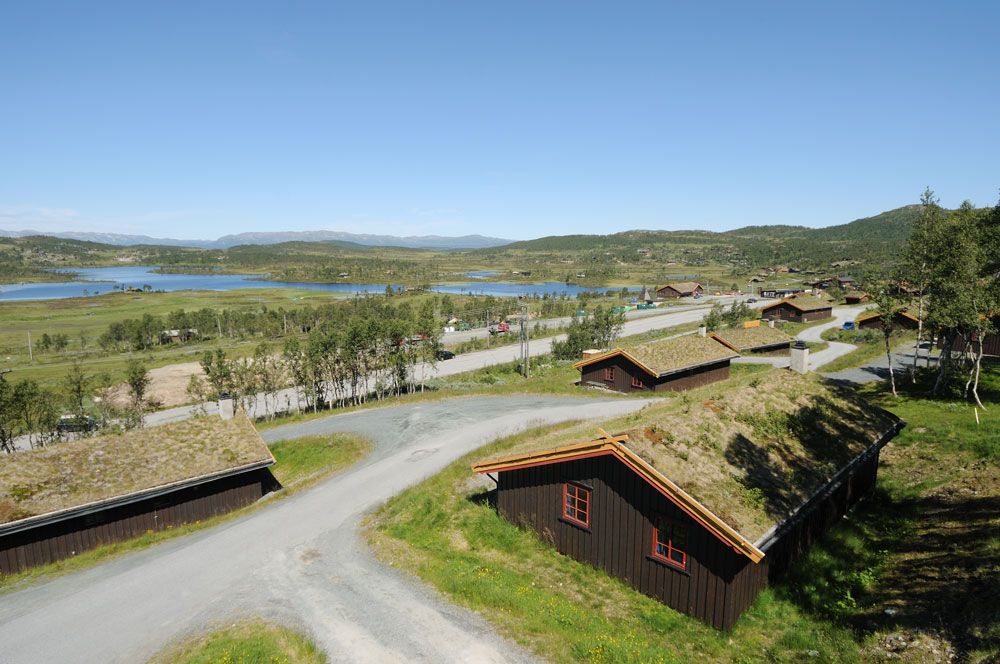Hyttene fra Vierli Hyttegrend med utsikt over det flotte landskap på Rauland