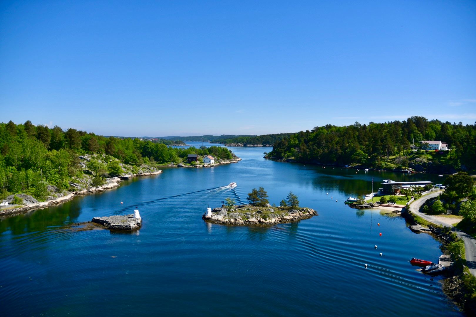 Blindleia sett fra Justøybroa Lillesand