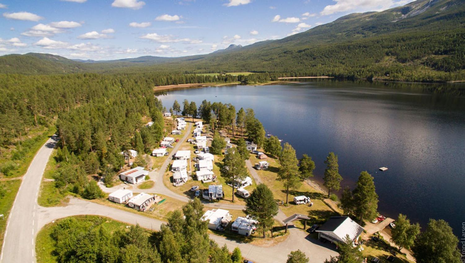 dronebilde av Blefjell Camping