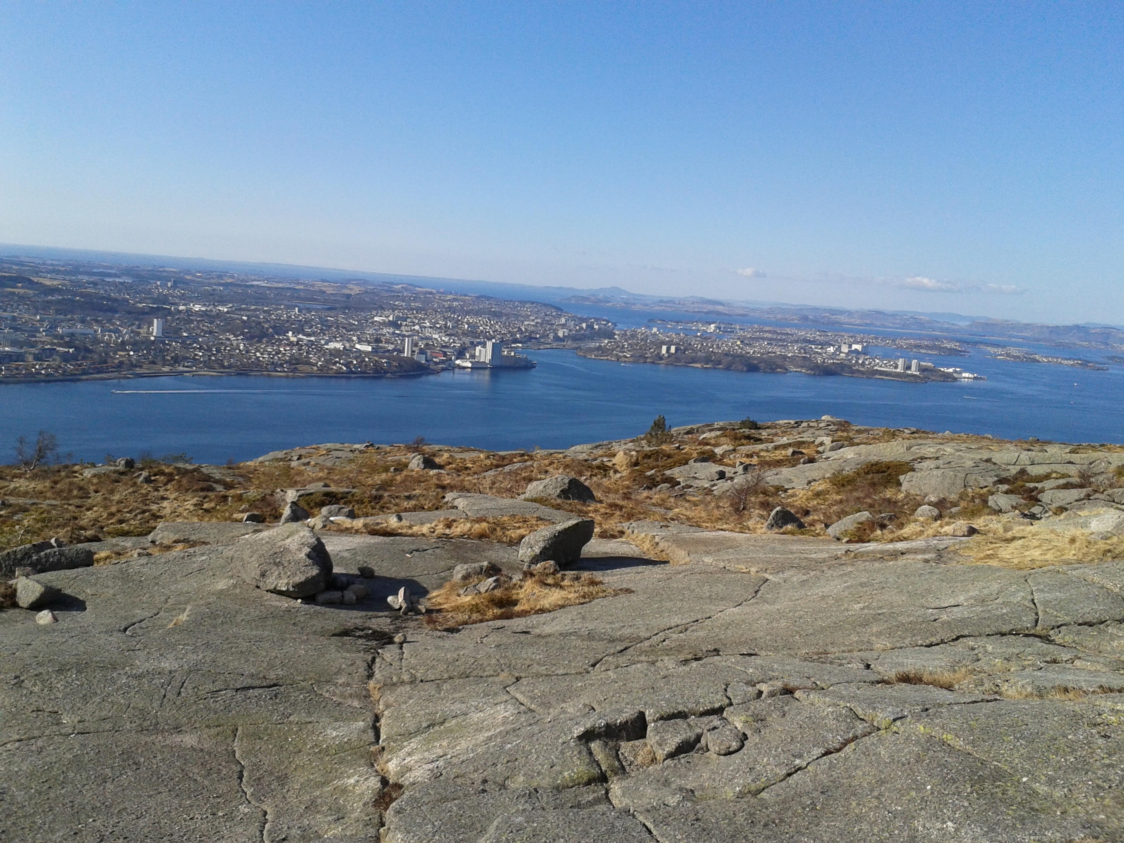 The view from Lifjell in Sandnes towards eastern part of Stavanger