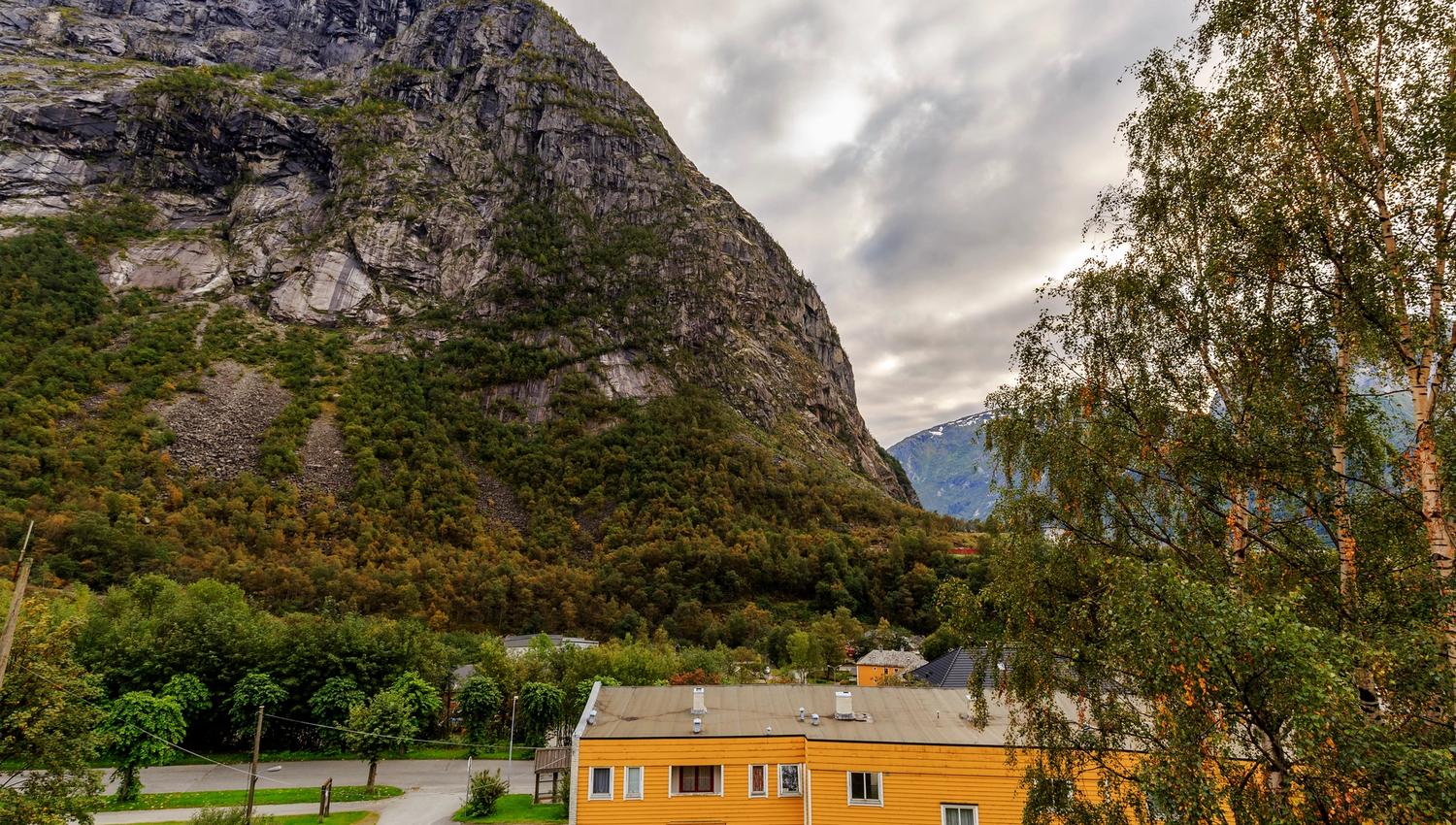 View from Trolltunga Guesthouse towards the majestic mountains of Odda and Hardanger.