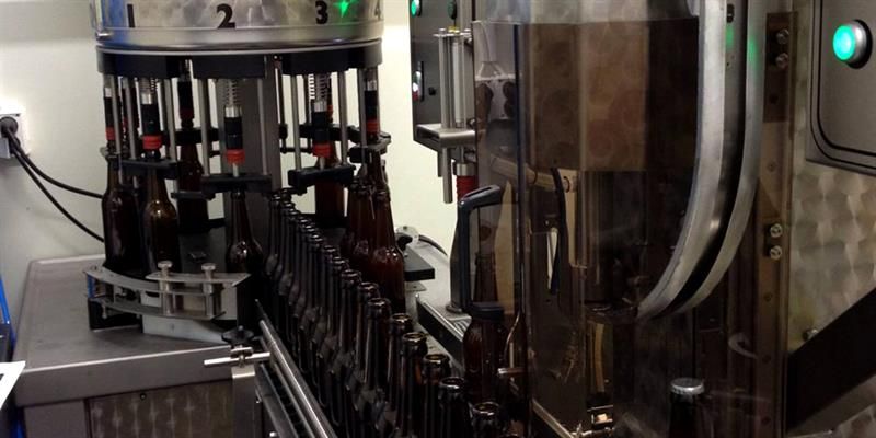 Inderøy Gårdsbryggeri, along the Golden Road - bottling the beer.