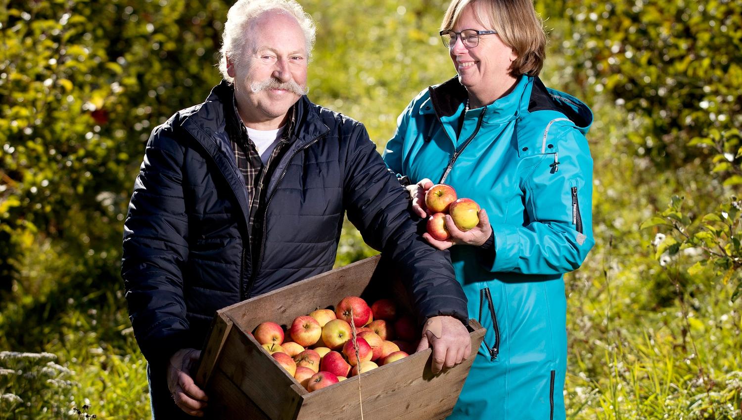 Hemlaga på Næs, vertskapet, Per og Mari, Epler