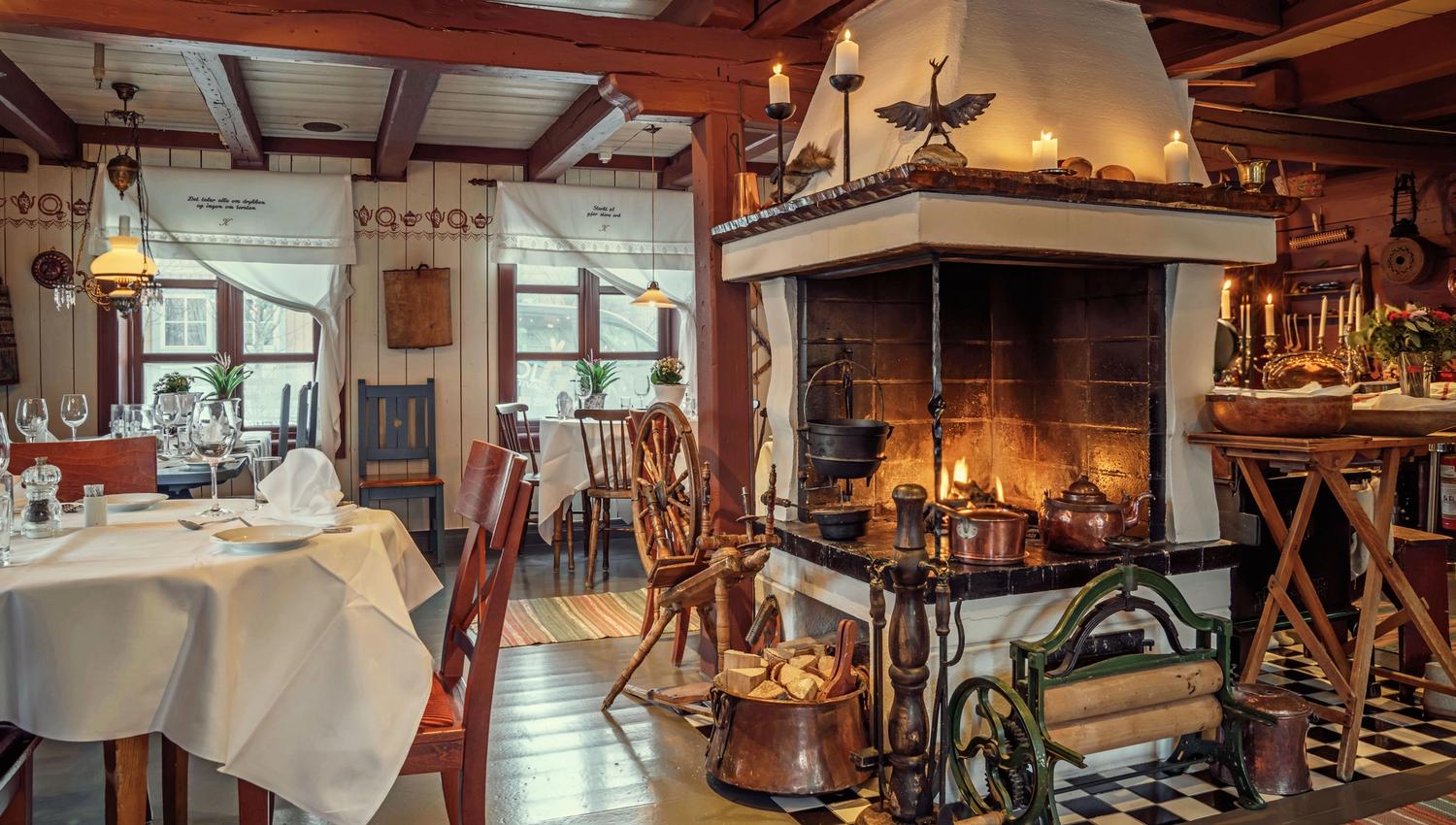Peisen på Restaurant Kjøkkenet