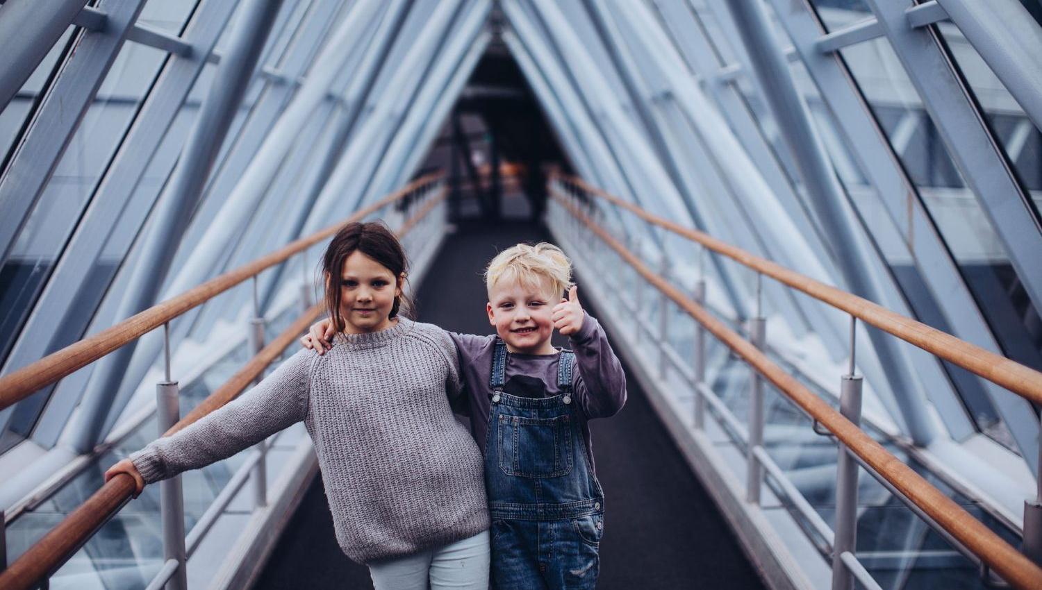 two kids on brigde