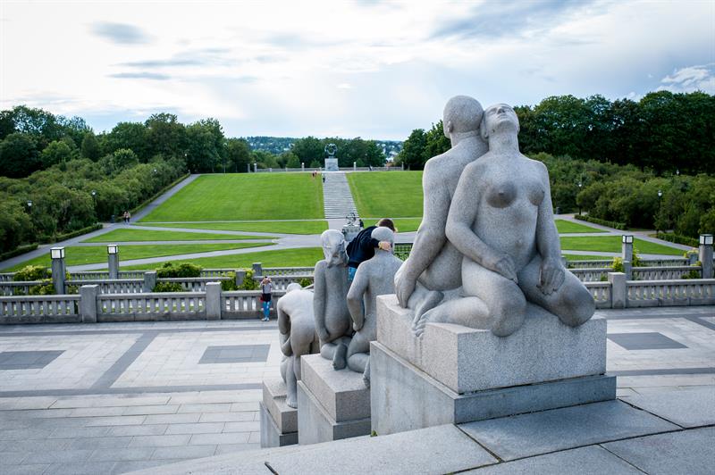 the statues around the monolith