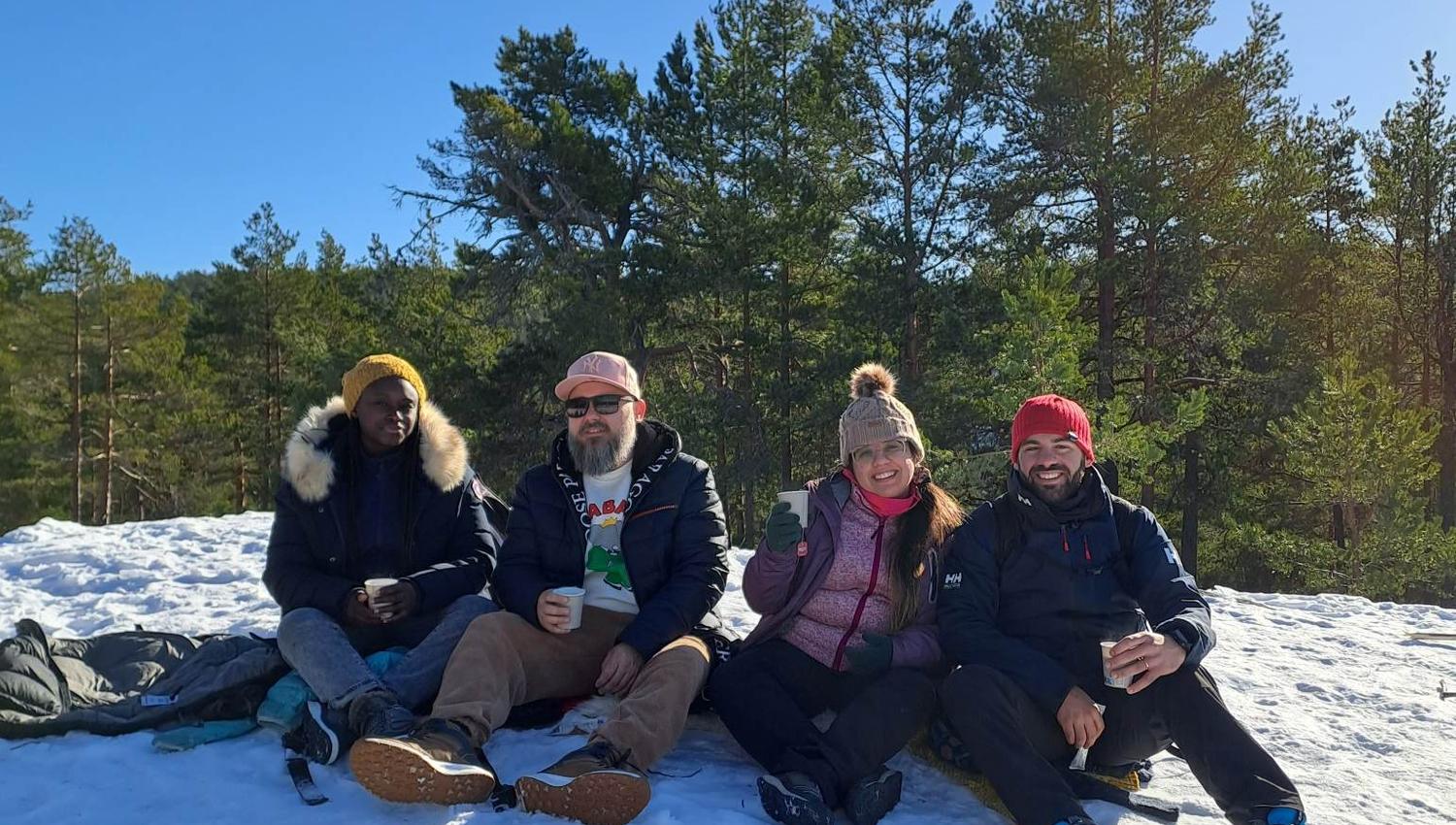 Group photo on snow