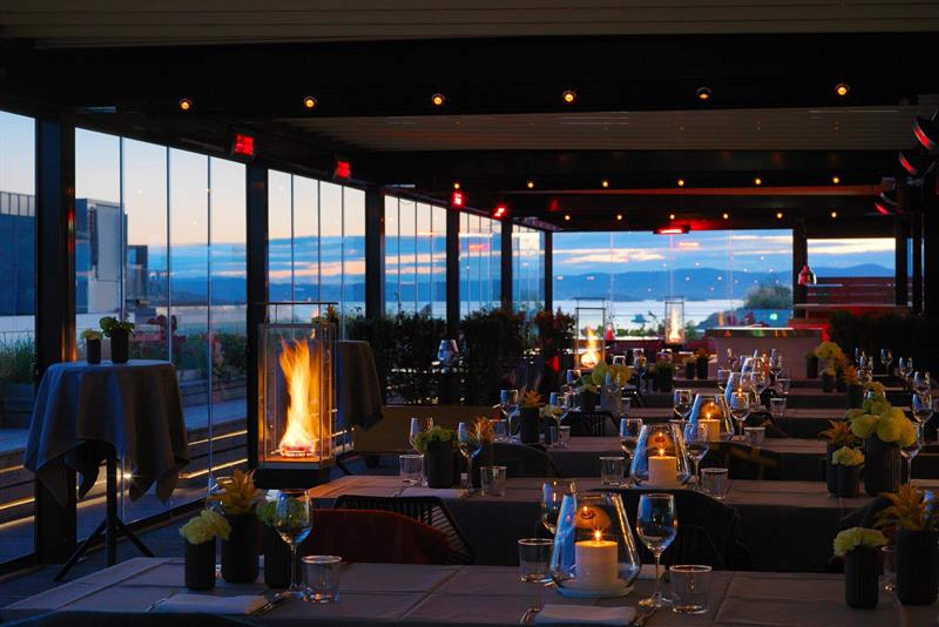 candles and gas fireplace