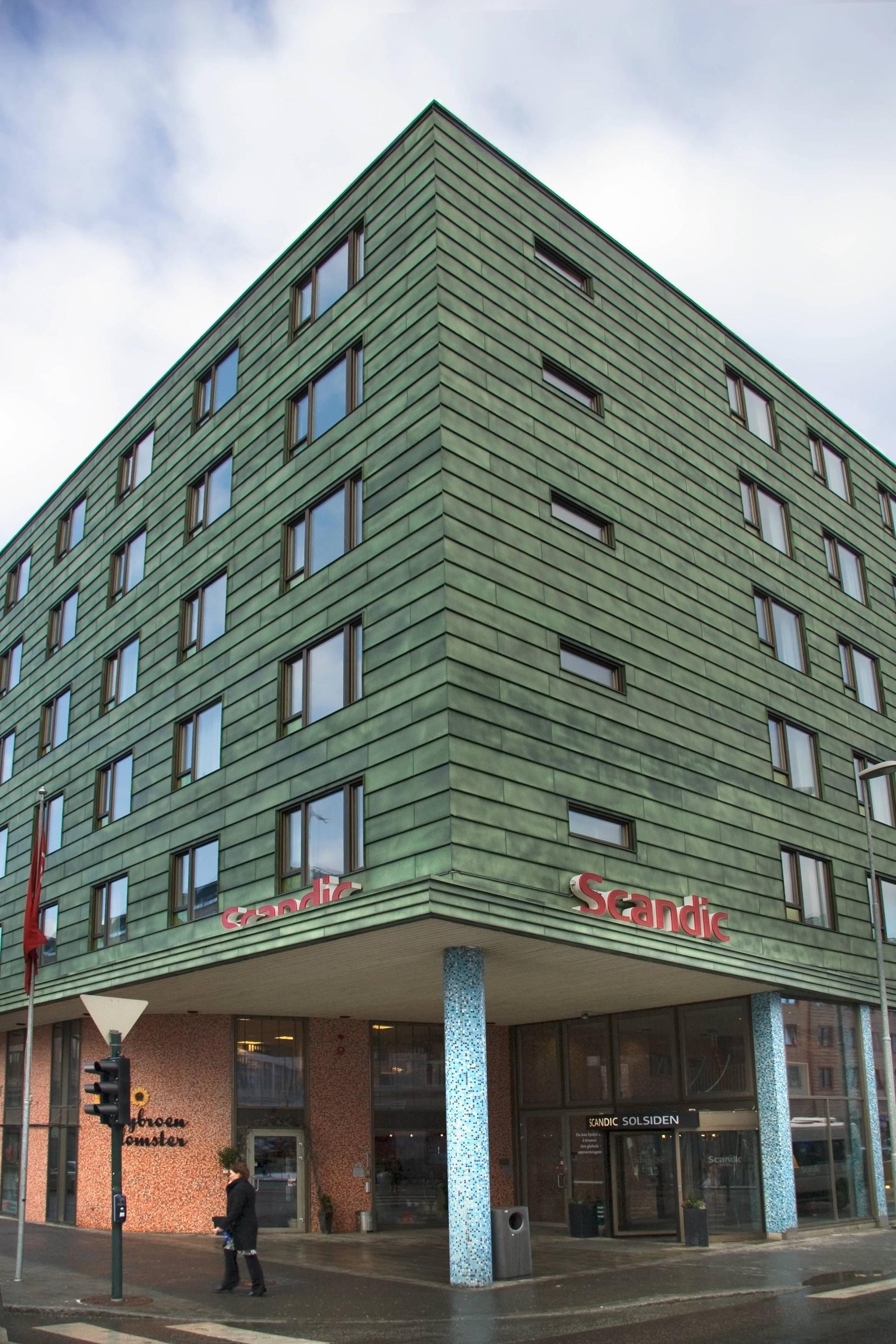 Fasaden av Scandic Solsiden i Trondheim