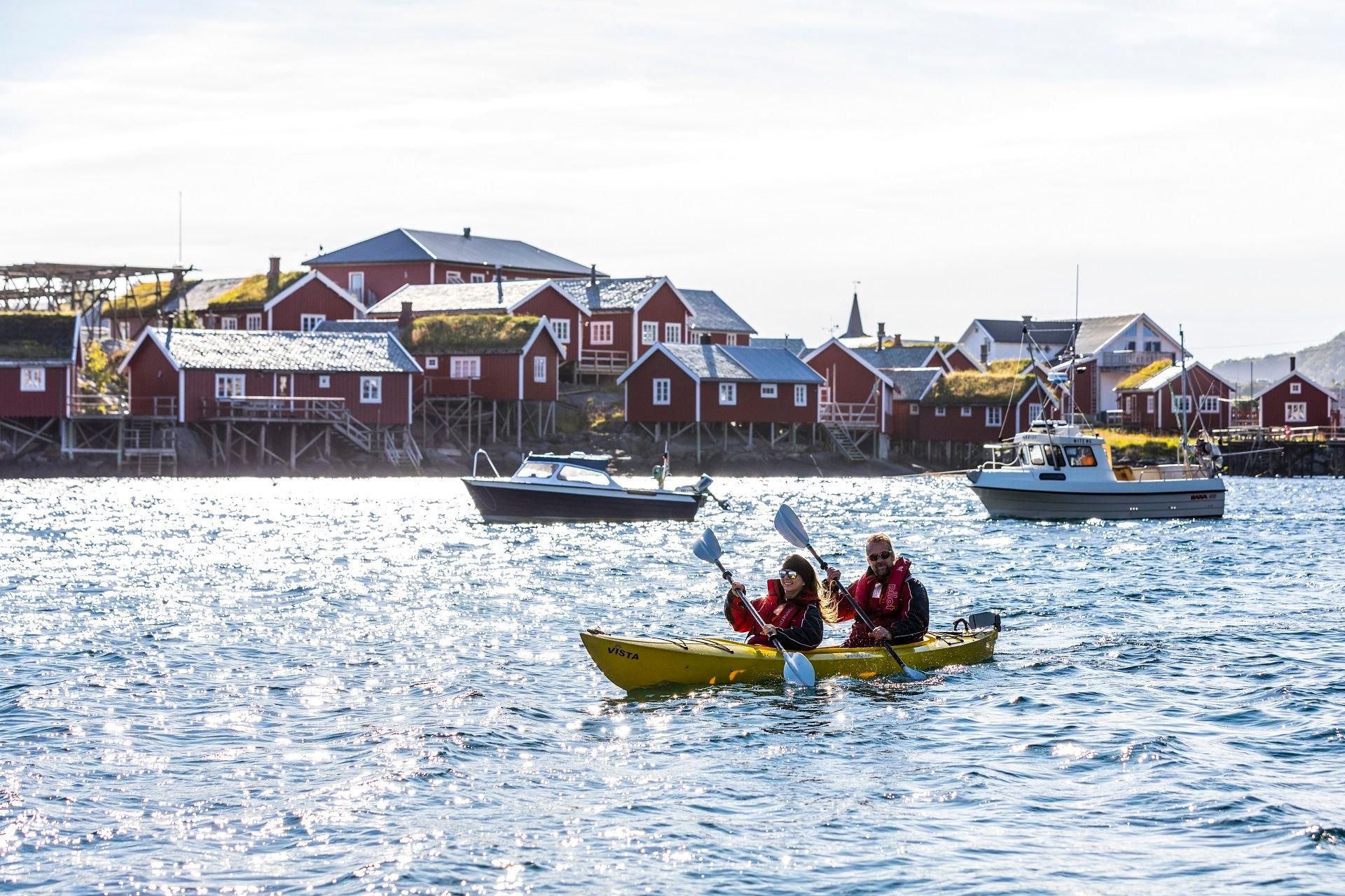 Kayaking in beautiful surroundings around Reine