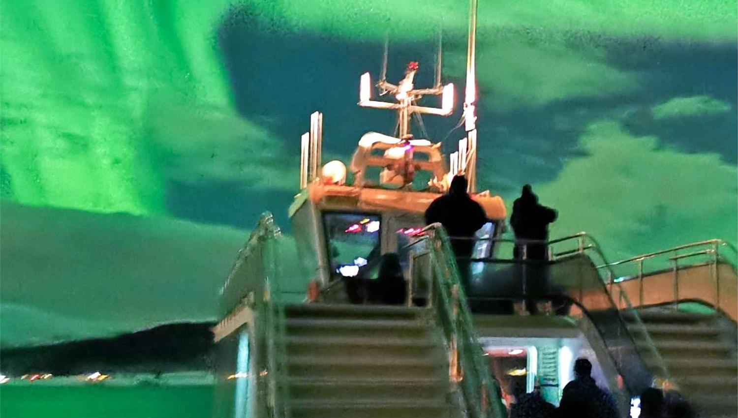 Viewing of the Northern Lights from the boat