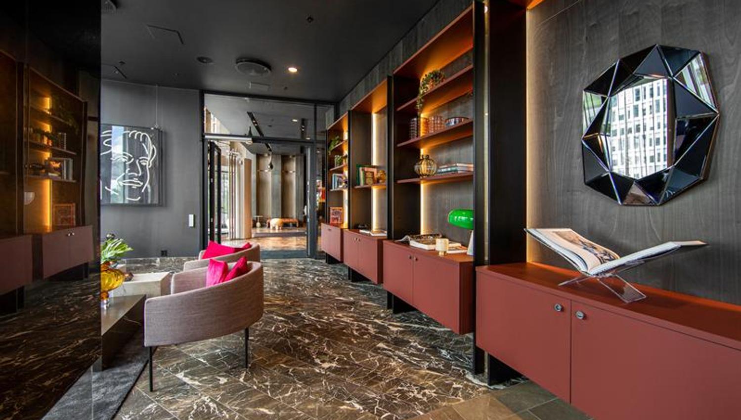 Bookshelf entrance into Shutter Bar