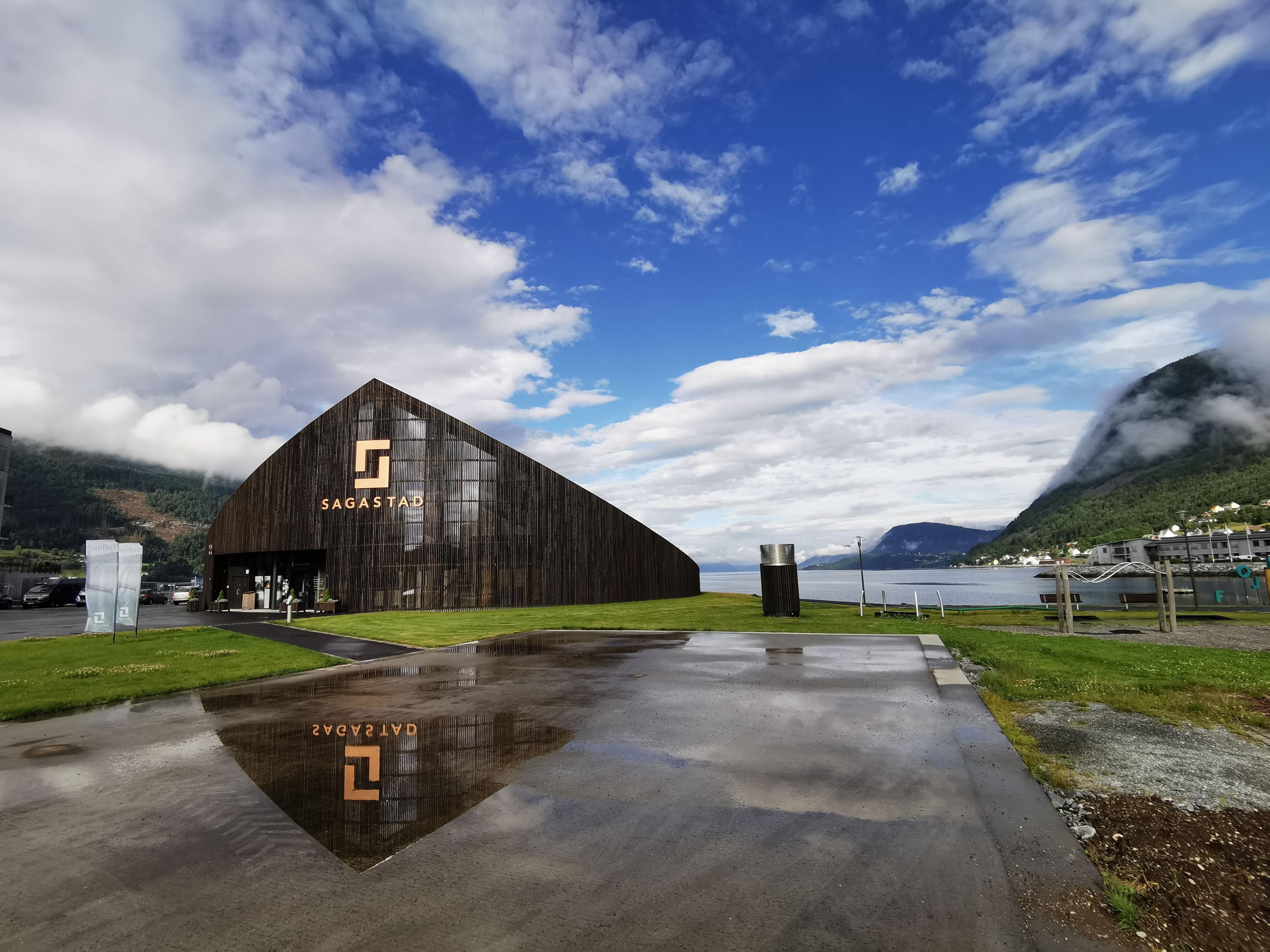 Sagastad Viking Center in Nordfjordeid with beautiful views of the fjord and surrounding landscape.